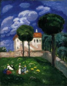 Villa Garden In Rome, About 1904 by Bela Ivanyi Grunwald