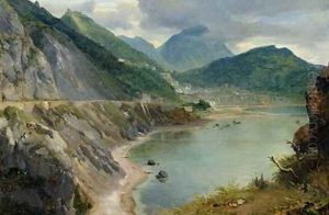 View of the Town and Gulf of Salerno by Achille-Etna Michallon
