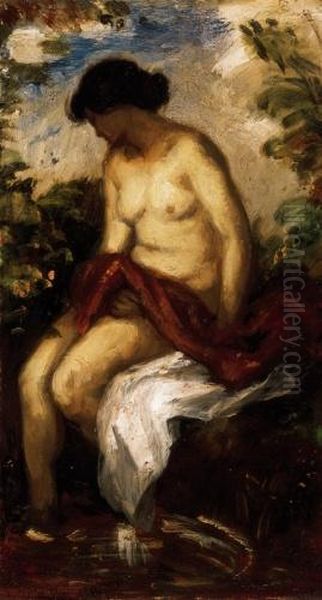 Nude By A Fountain - view 1