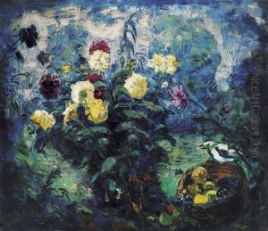 Large Still-life Of Flowers by Bela Ivanyi Grunwald