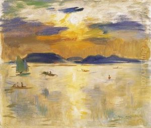The Lake Balaton With Sailing Boats