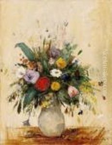 Still Life Of Flowers by Bela Ivanyi Grunwald