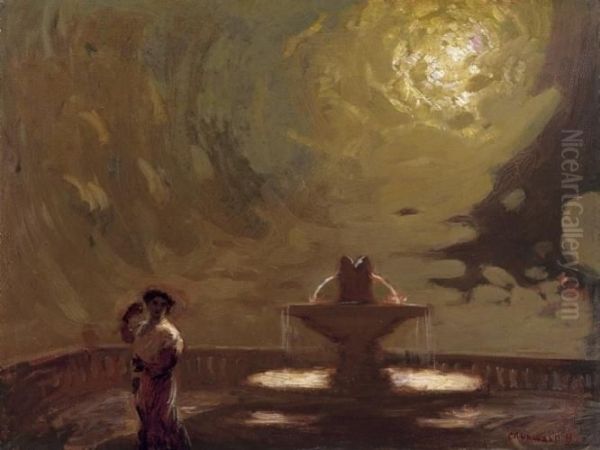 Girl By A Well Lit By Moonlight - view 1