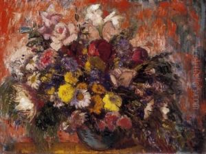 Great Still Life Of Flowers by Bela Ivanyi Grunwald