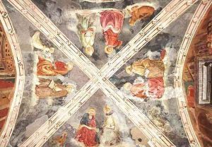 The Evangelists and The Doctors of Church 1428-30 by Tommaso Masolino (da Panicale)