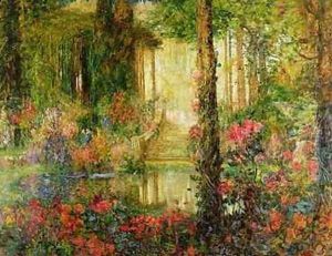 The Garden of Enchantment stage set for Parsifal 1914 by Thomas E. Mostyn