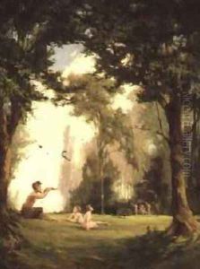 Pan Playing his Pipes by Thomas E. Mostyn