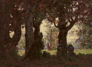 Cardinal's garden by Thomas E. Mostyn