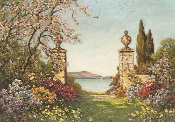 A garden in full bloom, Amalfi, Italy. - view 1