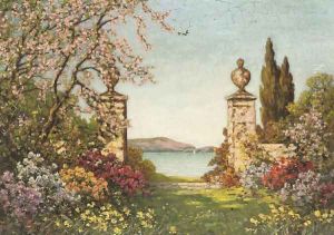 A garden in full bloom, Amalfi, Italy. by Thomas E. Mostyn