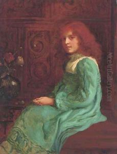 Portrait of a seated girl by Thomas E. Mostyn