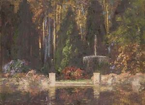 The Garden of the fountain by Thomas E. Mostyn