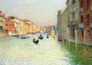 Gondolas in Venice by Henri Martin