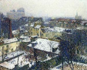 The Roofs of Paris in the Snow, the View from the Artist's Studio by Henri Martin