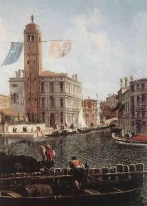 The Grand Canal with the Fishmarket (detail) c. 1740 by Michele Marieschi