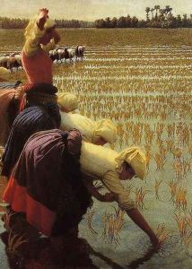 In the Rice Fields by Angelo Morbelli