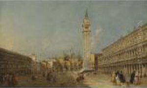 Venice, Piazza San Marco With The Basilica And The Campanile by Francesco Guardi