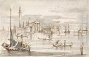 A Pair Of Views Of Venice by Francesco Guardi