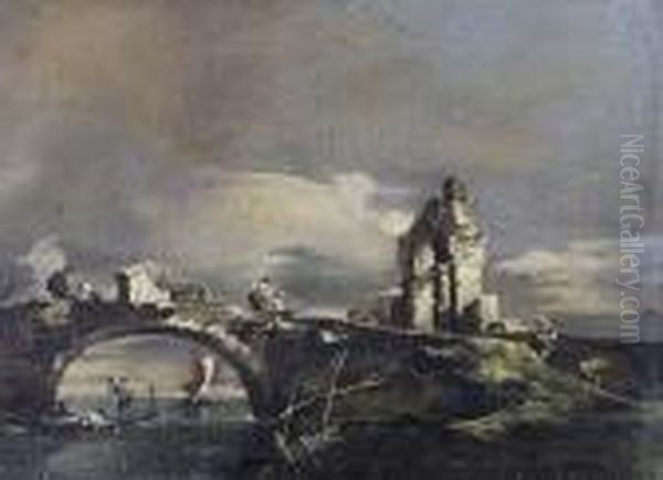 Figures On A Bridge - view 1