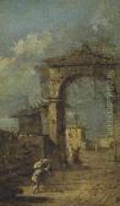 Capriccio Of A Ruined Arch, A City Wall And Figures Capriccio Of A Ruined Arch, A City Wall And Figures