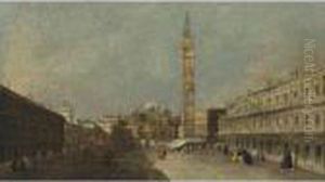 Venice, A View Of Piazza San Marco Looking East Towards Thebasilica by Francesco Guardi