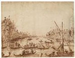 A View Of Canale Grande In Venice by Francesco Guardi