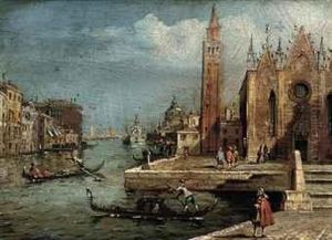 The Grand Canal, Venice, Looking East With The Scuola Della Carita by Francesco Guardi