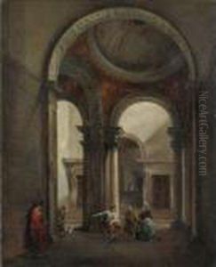 Sottoportico Con Figure E Scala Di Palazzo