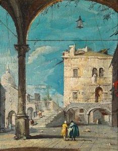 Eine Venezianische Strassenszene by Francesco Guardi