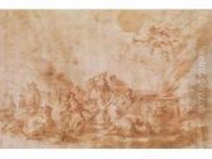 Biblische Opferungsszene (scena Di Un Sacrificio) 
28 X 42 Cm.