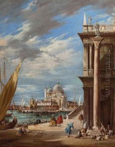 Veduta Della Piazzetta Allangolo Della Libreria 
Di San Marco Con Il Canal Grande E La Chiesa 
Della Salute by Francesco Guardi