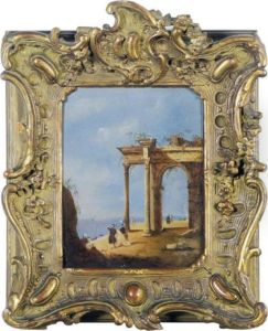 An Architectural Capriccio With Figures On A Quay An Architectural Capriccio With Figures On A Quay