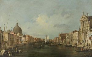 Canal Grande Con San Simon Piccolo, Santa Lucia E La Chiesa Degli Scalzi by Francesco Guardi