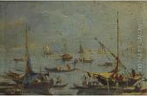 Venice, A Capriccio View Of The Lagoon by Francesco Guardi