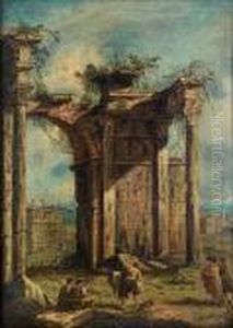 Figures Beneath A Ruined Arch