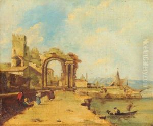 Caprice Architectural Sur La Lagune De Venise by Francesco Guardi