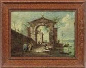 Venezianisches Capriccio Mit Figuren by Francesco Guardi