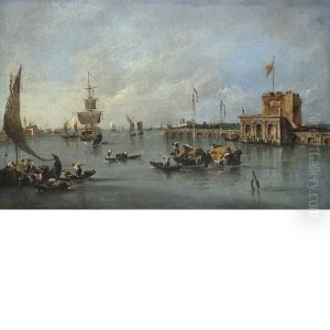 Veduta Del Forte Di Santandrea Nella Laguna Di Venezia by Francesco Guardi