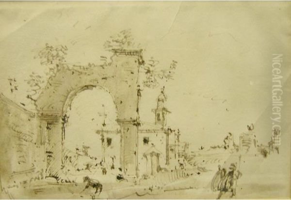 Two Continental Pen And Inkstudies - view 1
