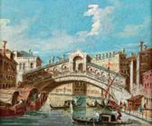 Blick Uber Den Canal Grande Auf Die Rialtobrucke by Francesco Guardi