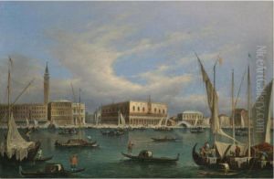 Venice, A View Of The Molo And The Doge's Palace From The Grand Canal by Francesco Guardi