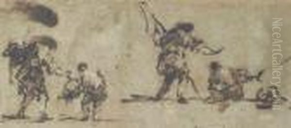 Studies Of Figures (on Two Joined Sheets) - view 1