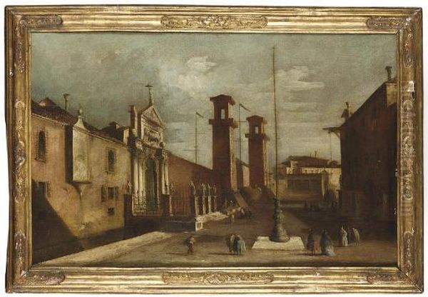 Figures By The Gates Of The Arsenale, Venice - view 1
