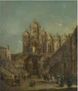 Venice, A View Of The Campo San 
Zanipolo With The Loggia Temporarily Erected Outside The Scuola Di San 
Marco For The Benediction Of Pope Pius Vi On 19th May 1782