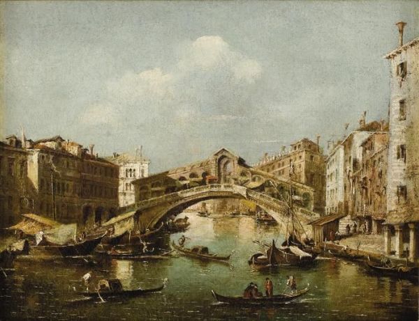 Venice, A View Of The Grand Canal And The Rialto Bridge - view 1