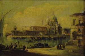 A View Of The Grand Canal With Santa Maria Della Salute by Francesco Guardi