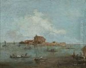 The Island Of San Cristoforo, Near Murano, Venice by Francesco Guardi
