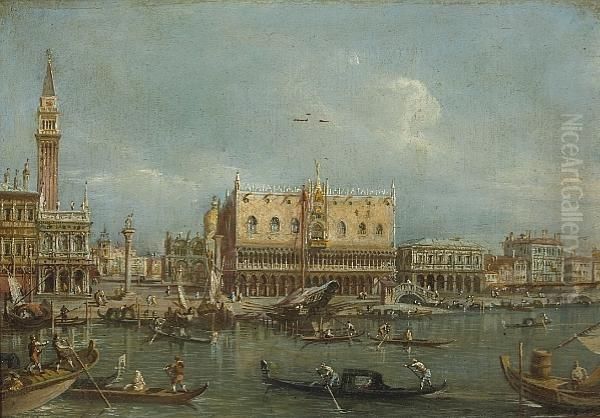 A View Of The Doge's Palace And The Riva Degli Schiavoni, Venice by Francesco Guardi