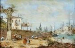 Working By The River by Francesco Guardi