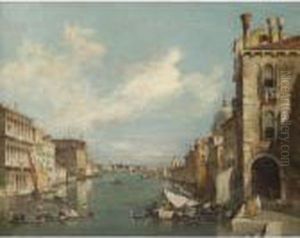 Venice, A View Of The Entrance Of The Grand Canal With Santa Maria Della Salute by Francesco Guardi